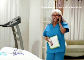 Big-Tits Blonde Sally D Rides Old Gray Doc in Steamy Session