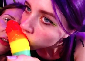 Teen busty lesbians toying snatches