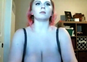 Big boob brunette masturbates on webcam