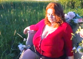 Great Big Boobs On Masturbating Redhead