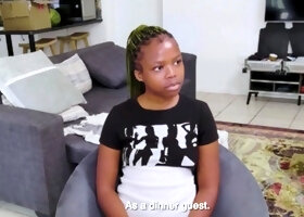 This naughty EBONY TEEN cutie cheated on her BF