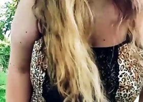 Big Boobed Blonde Masturbates With A Dildo In The Bathroom