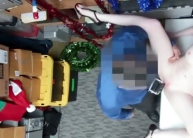 Amateur redhead caught in office storage room