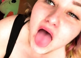 Busty brunette bitch with big boobs