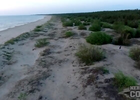 Blonde Beach Orgasm at Sunset