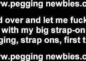 Bent over and get ready for my big strapon dildo