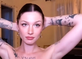 Amateur young brunette enjoys dildo on solo masturbation