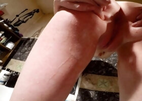 Blonde teen finger fucked POV