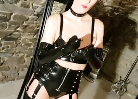 Beautiful fetish bottom actions with latex and bdsm