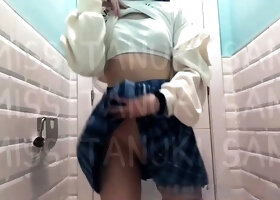 Japanese uniform, lesbian bathroom