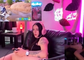 Very hot busty brunette solo masturbation on webcam