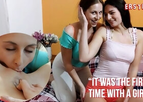 Brunette Lesbians Grind Together