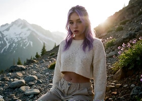 Lavender Girl Gets Doggy And Anal