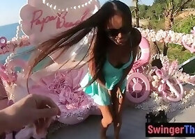 Big butt Thai girlfriend hardcore anal after doing social media
