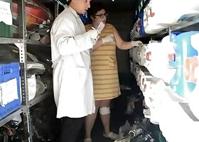 He fucks his in the parts warehouse of the workshop. She is a very vicious fat woman who wants